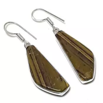 Natural Dragon Jasper Gemstone Handmade 925 Sterling Silver Earring 1.89 z4e05