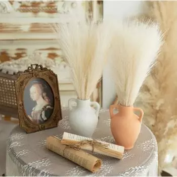 Natural Dried Pampas Grass Flower Fluffy Reed Bouquet Reed Grass Dried Flower Decor 10pcs-A
