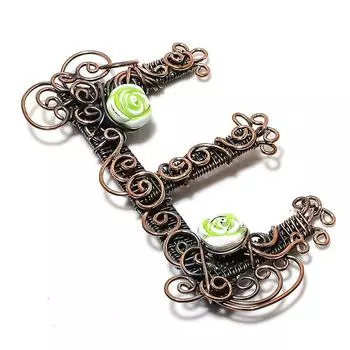 Natural E Look Gemstone Handmade Copper Wire Wrap Jewelry Pendant 3.62 Z0k75