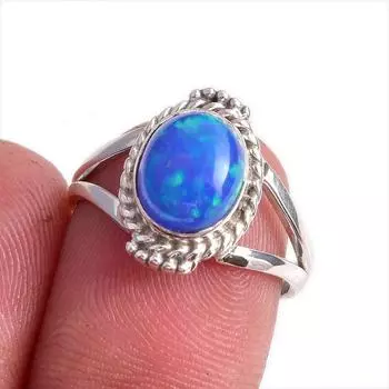 Natural Ethiopian Opal Gemstone Handmade 925 Solid Sterling Silver Ring S.7 p3s82