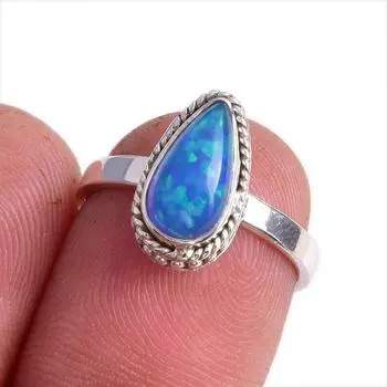 Natural Ethiopian Opal Gemstone Handmade 925 Solid Sterling Silver Ring S.6 I9f43