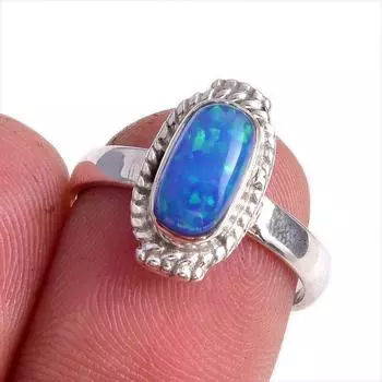 Natural Ethiopian Opal Gemstone Handmade 925 Solid Sterling Silver Ring S.7 E9j87