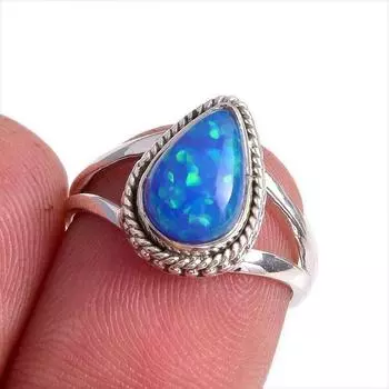 Natural Ethiopian Opal Gemstone Handmade 925 Solid Sterling Silver Ring S.6 f8K31