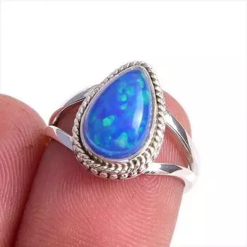 Natural Ethiopian Opal Gemstone Handmade 925 Solid Sterling Silver Ring S.6 i5W21