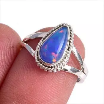 Natural Ethiopian Opal Gemstone Handmade 925 Solid Sterling Silver Ring S.7 e7S89