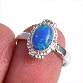 Natural Ethiopian Opal Gemstone Handmade 925 Solid Sterling Silver Ring S.8 O0n37