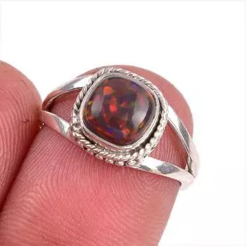 Natural Ethiopian Opal Gemstone Handmade 925 Solid Sterling Silver Ring S.6 g8o12