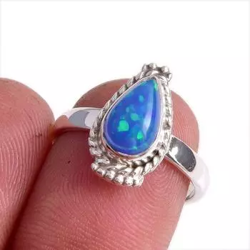 Natural Ethiopian Opal Gemstone Handmade 925 Solid Sterling Silver Ring S.7 t9u99