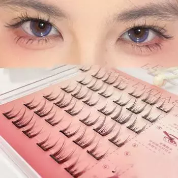 Natural False Eyelashes C Curl Cat Elf False Eyelashes Cute Style Segmented Eyelashes Enlarge Eye 08