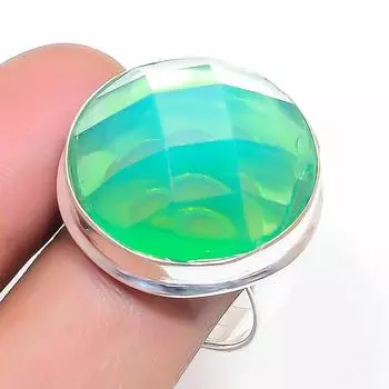 Natural Fire Opal Gemstone Handmade 925 Sterling Silver Jewelry Ring Size 9 t4E70