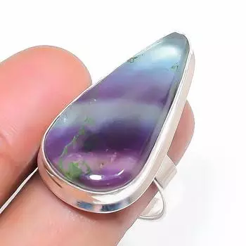 Natural Fluorite Gemstone 925 Sterling Silver Jewelry Ring Size 8.5 Y9D31