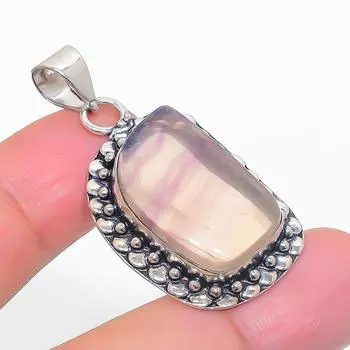 Natural Fluorite Gemstone 925 Sterling Silver Jewelry Pendant 1.77 R6i52