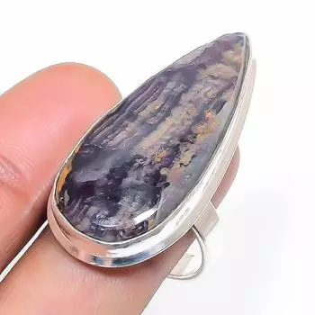 Natural Fluorite Gemstone Handmade 925 Sterling Silver Jewelry Ring Size 9 I9J29