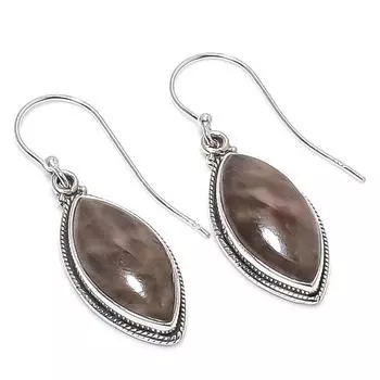 Natural Fossil Coral Gemstone 925 Solid Sterling Silver Gift Earring 1.50 w8B00