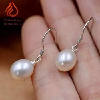 Natural Fresh Water Authentic Fashion Women s Anti-Allergy Pearl Natural Pearl (White)