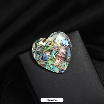 Natural freshwater shell butterfly brooch niche design elegant literary temperament pin abalone shell heart-shaped corsage woman