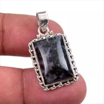 Natural Gabbro Stone Gemstone 925 Solid Sterling Silver Gift Pendant 1.25 a1I51