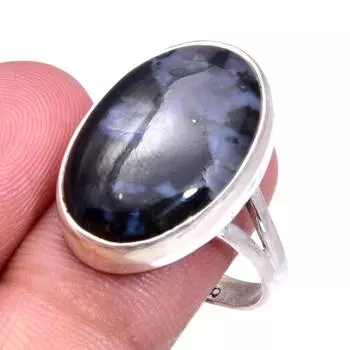 Natural Gabbro Stone Gemstone Handmade 925 Solid Sterling Silver Ring S.9 F5t75