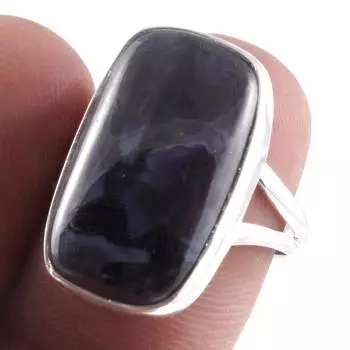 Natural Gabbro Stone Gemstone Handmade 925 Sterling Silver Jewelry Ring S.7 z7o34