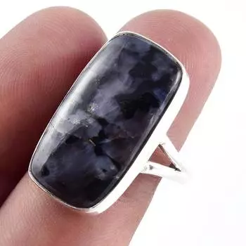 Natural Gabbro Stone Gemstone Handmade 925 Sterling Silver Jewelry Ring S.9 i0p23