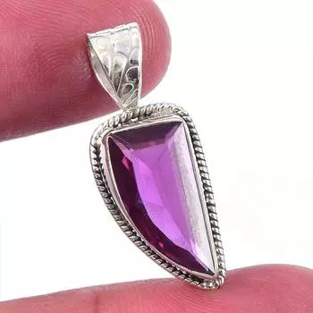 Natural Garnet 925 Solid Sterling Silver Gift Jewelry Pendant 1.25 S9n55