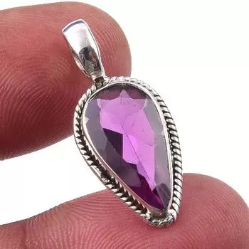 Natural Garnet 925 Solid Sterling Silver Jewelry Gift Jewelry Pendant 1 D3A42
