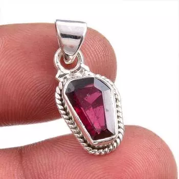 Natural Garnet Gemstone Handmade 925 Solid Sterling Silver Pendant 1.25 V8Q15