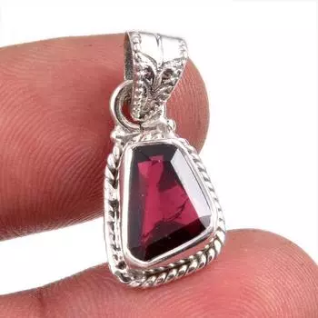 Natural Garnet Gemstone Handmade 925 Solid Sterling Silver Pendant 1.25 t2P19