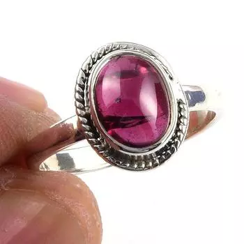 Natural Garnet Gemstone Handmade 925 Solid Sterling Silver Gift Ring Size 6 M0g48