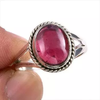 Natural Garnet Gemstone Handmade 925 Solid Sterling Silver Gift Ring S.7 f3f33