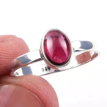 Natural Garnet Gemstone Handmade 925 Solid Sterling Silver Gift Ring Size 9 r8m92