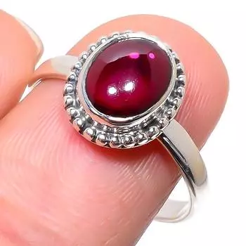 Natural Garnet Gemstone Handmade 925 Solid Sterling Silver Gift Ring S.10 O1y50