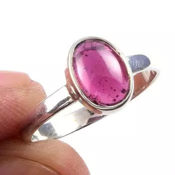 Natural Garnet Gemstone Handmade 925 Solid Sterling Silver Gift Ring Size 7 L0m90