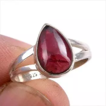 Natural Garnet Gemstone Handmade 925 Solid Sterling Silver Gift Ring S.7 m5L47