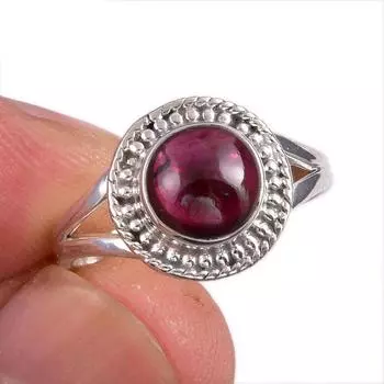 Natural Garnet Gemstone Handmade 925 Solid Sterling Silver Gift Ring S.8 l3M78