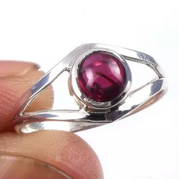 Natural Garnet Gemstone Handmade 925 Solid Sterling Silver Gift Ring Size 7 P2Y86