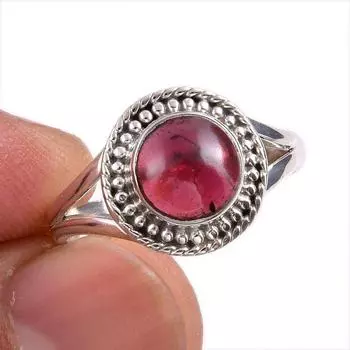 Natural Garnet Gemstone Handmade 925 Solid Sterling Silver Gift Ring S.8 b1t98