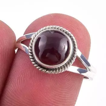 Natural Garnet Gemstone Handmade 925 Solid Sterling Silver Gift Ring Size 7 A4u41