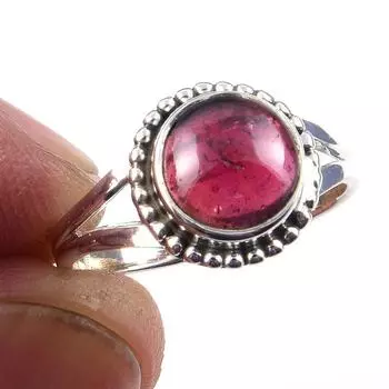 Natural Garnet Gemstone Handmade 925 Solid Sterling Silver Gift Ring Size 6 A0S14