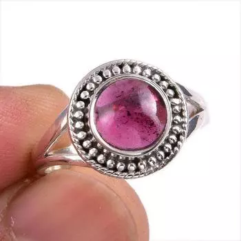 Natural Garnet Gemstone Handmade 925 Solid Sterling Silver Gift Ring S.8 B9r20