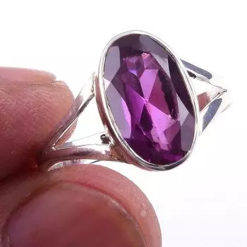 Natural Garnet Gemstone Handmade 925 Solid Sterling Silver Gift Ring Size 8 R0i22