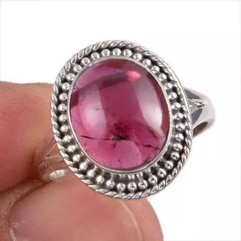 Natural Garnet Gemstone Handmade 925 Solid Sterling Silver Gift Ring S.7 u9J96