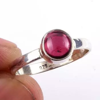 Natural Garnet Gemstone Handmade 925 Solid Sterling Silver Gift Ring Size 8 u1B04