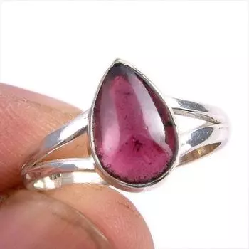 Natural Garnet Gemstone Handmade 925 Solid Sterling Silver Gift Ring S.8 Q7h74