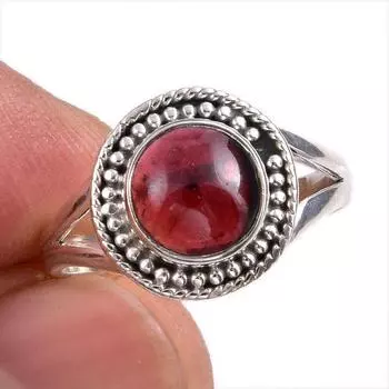Natural Garnet Gemstone Handmade 925 Solid Sterling Silver Gift Ring S.8 n6w82