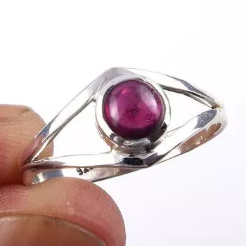 Natural Garnet Gemstone Handmade 925 Solid Sterling Silver Gift Ring Size 9 N6Q57