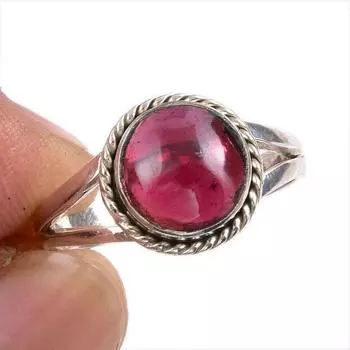 Natural Garnet Gemstone Handmade 925 Solid Sterling Silver Gift Ring S.8 g5f87