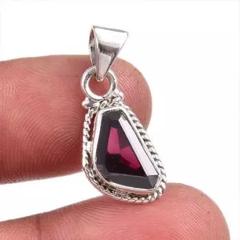 Natural Garnet Gemstone Handmade 925 Solid Sterling Silver Pendant 1.25 z3o56