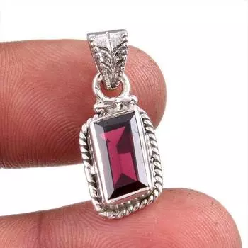 Natural Garnet Gemstone Handmade 925 Solid Sterling Silver Pendant 1.25 I8a51
