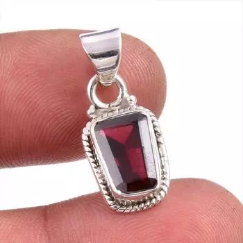 Natural Garnet Gemstone Handmade 925 Solid Sterling Silver Pendant 1.25 O7i30